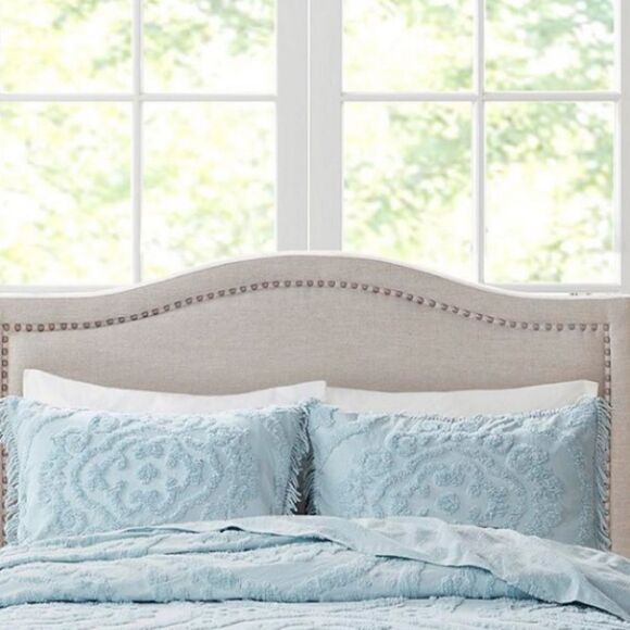 Martha Stewart Tufted Chenille Medallion Standard Shams - Picture 1 of 7